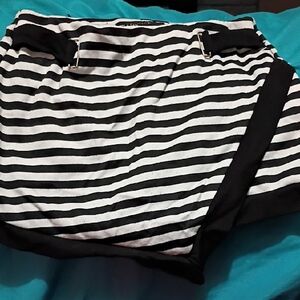 Striped Black and White Mini Skirt